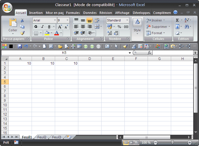 Excel en noir