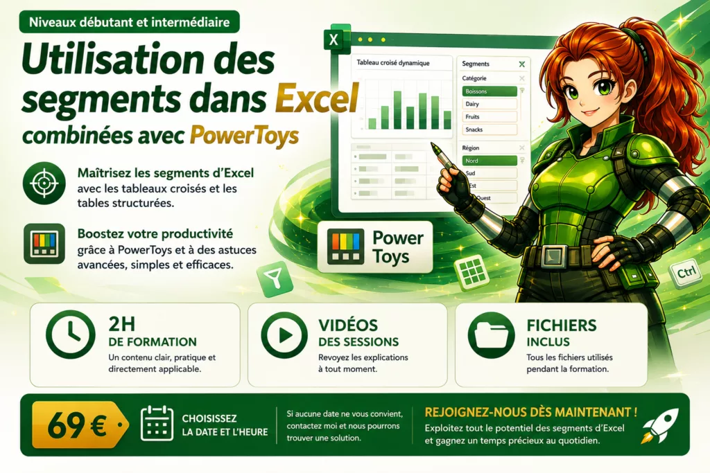 Formation sur les segments Excel combinés avec PowerToys